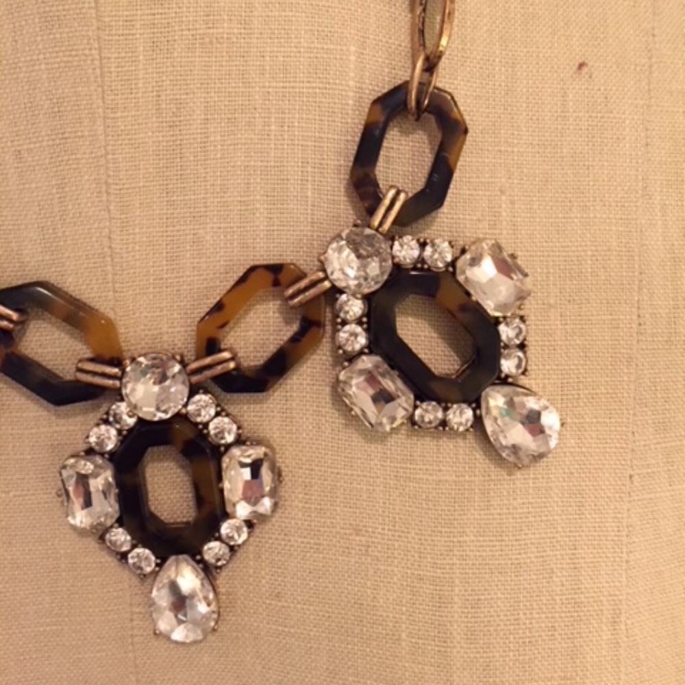 j crew rhinestone & tortoise necklace